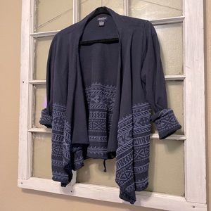 Lucky Brand embroidered navy cardigan